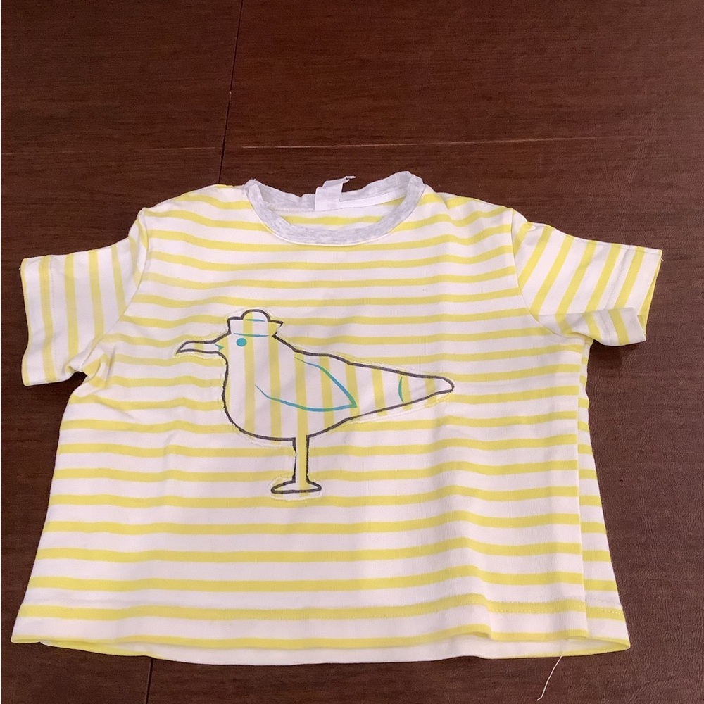 Tia Cibani Striped Yellow and White Kids Tee size 3/4